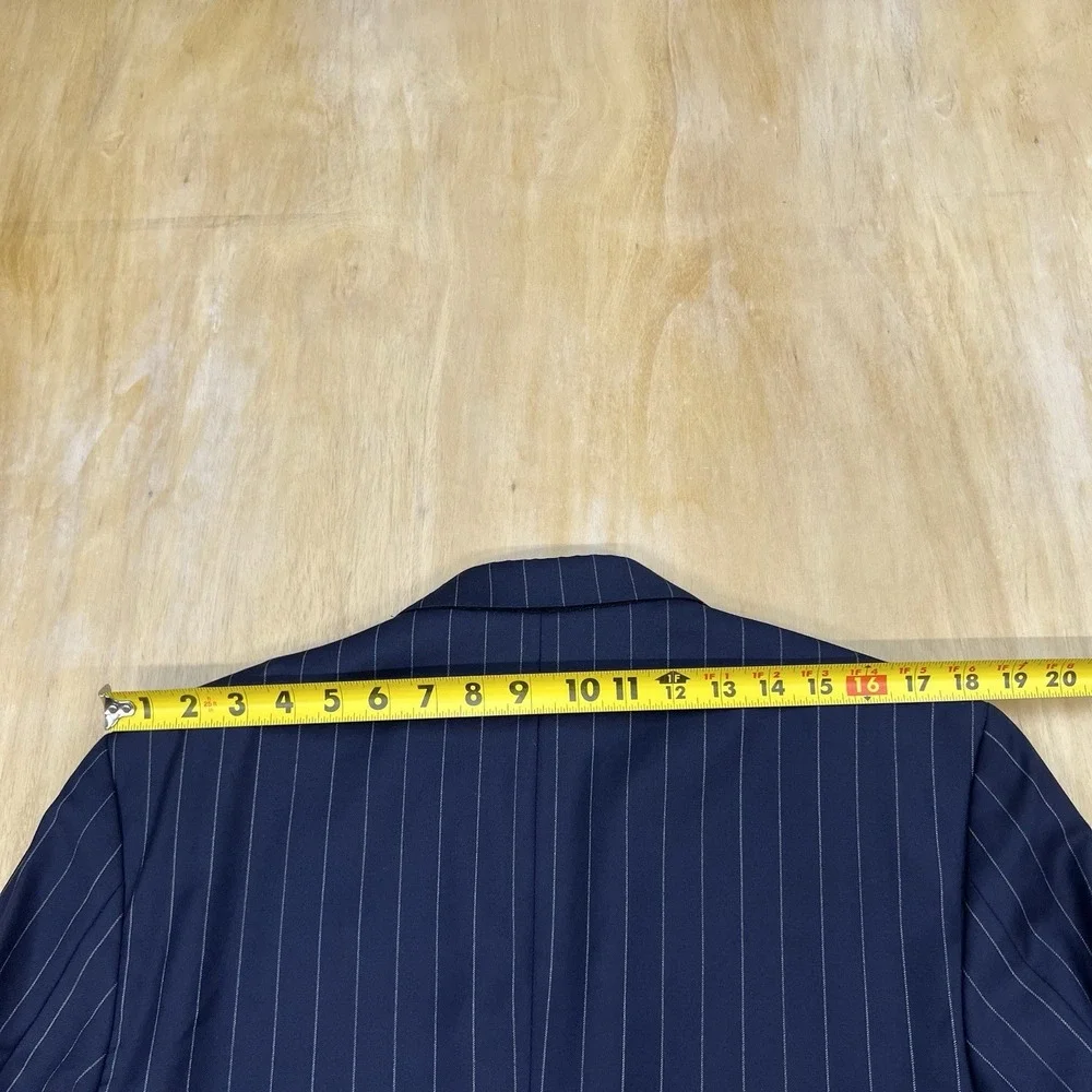 Vintage Polo Ralph Lauren Suit Men 42L Slim Fit Cuffed Pleated 35x30.5 Dark Navy